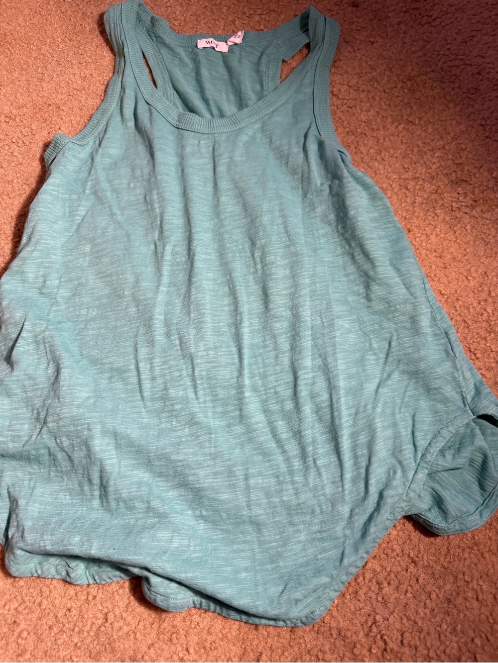 WILT Womens XS Slub Knit Swing Tank Top Made in USA Tunic